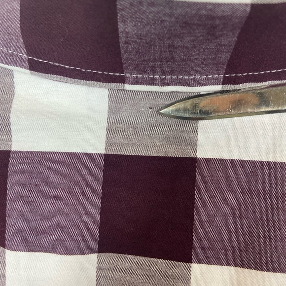 Mason James Men's Long Sleeve Stretch Button Down Shirt Size XXL Maroon/White - Picture 6 of 13